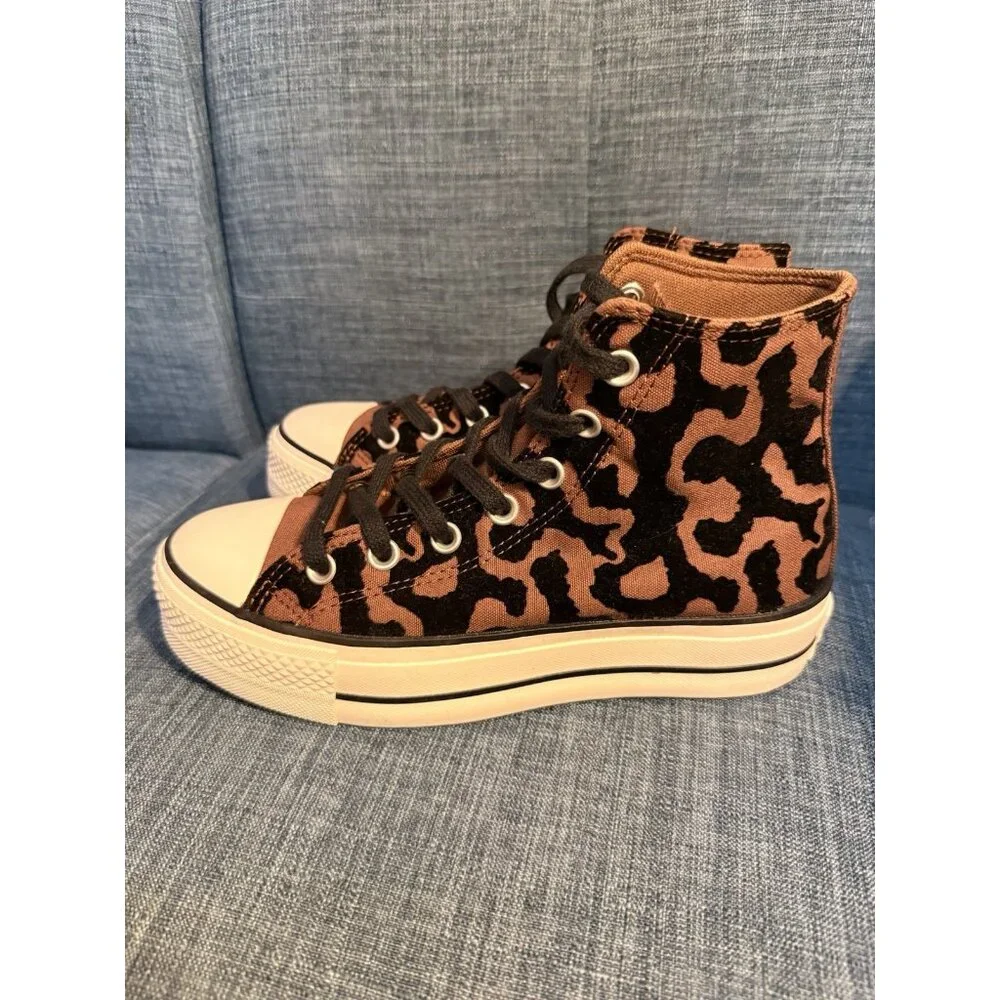 New Converse Chuck Taylor All Lift‎ Platform Leopard Remix A12351C Sz 7 WOB/Tags